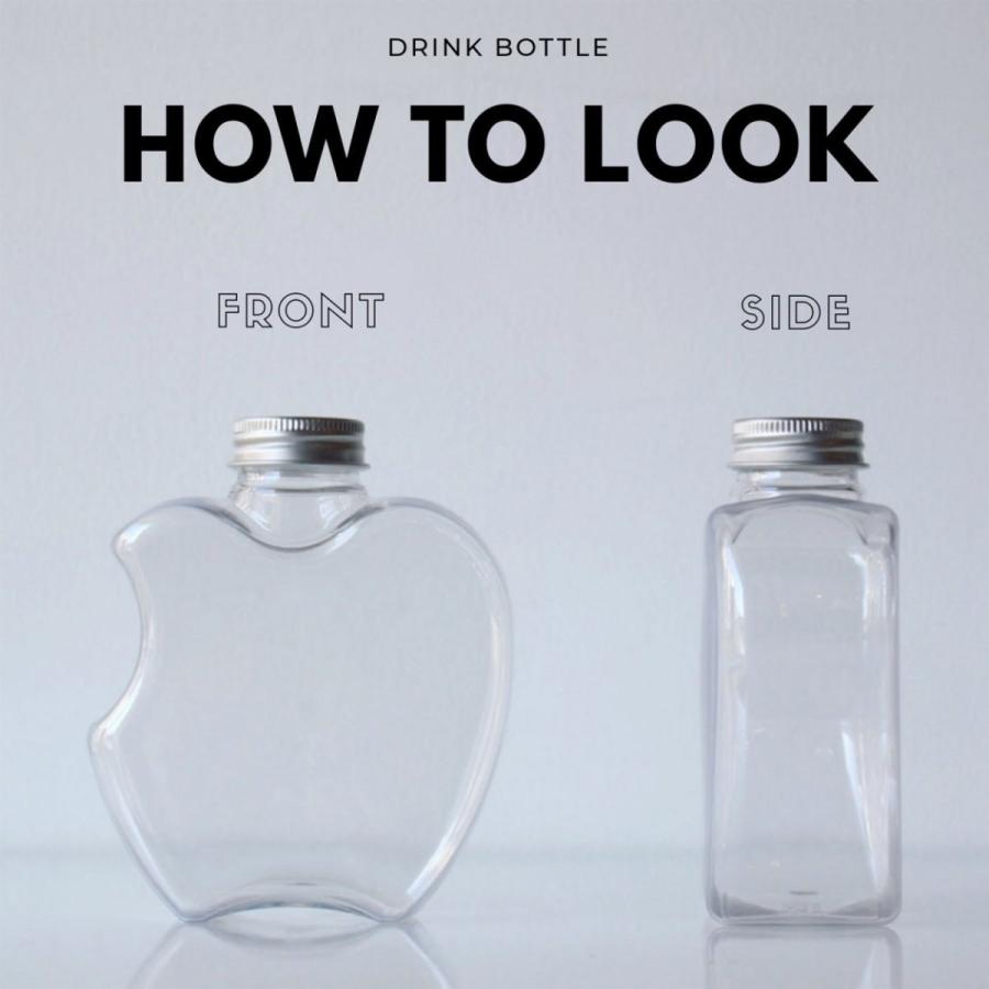 テイクアウト ドリンクボトル おしゃれ ボトル容器 400ml リンゴ