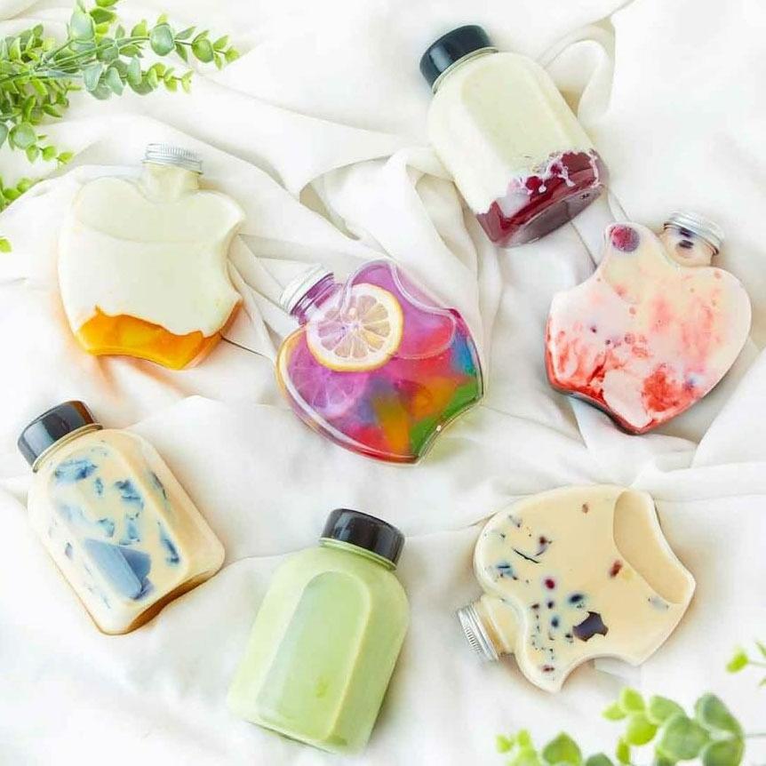 テイクアウト ドリンクボトル おしゃれ ボトル容器 400ml リンゴ