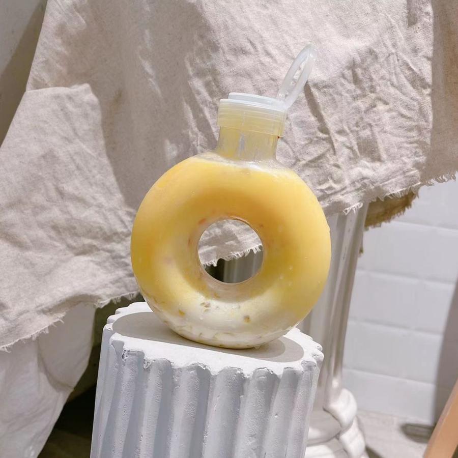 テイクアウト ドリンクボトル おしゃれ ボトル容器 510ml ドーナッツ ドーナツ型 ボトルドリンク 100個セット インスタ映えの画像