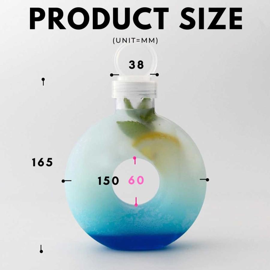 テイクアウト ドリンクボトル おしゃれ ボトル容器 510ml ドーナッツ ドーナツ型 ボトルドリンク 100個セット インスタ映えの画像