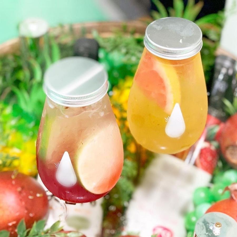 テイクアウト ドリンクボトル おしゃれ ボトル容器 330ml pear 銀蓋 ボトルドリンク 100個セットの画像