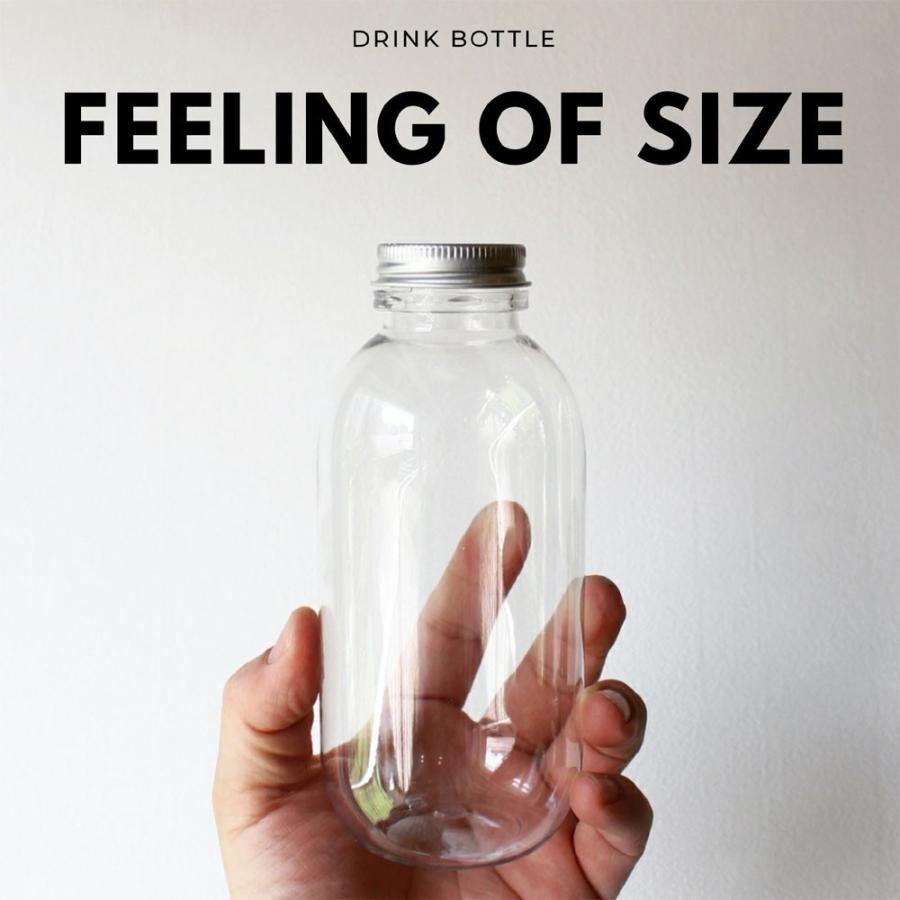 テイクアウト おしゃれ ドリンクボトル ボトル容器 400ml  ROUND TUBE 銀蓋 ボトルドリンク 100個セットの画像