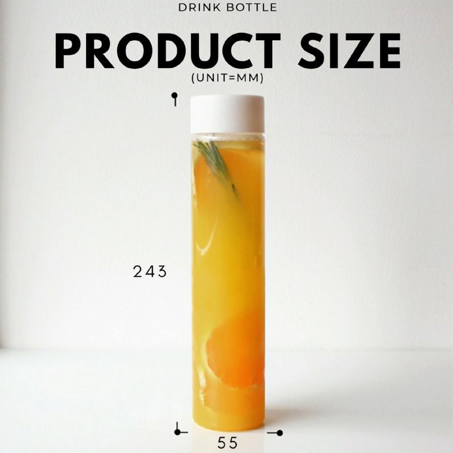 テイクアウト ドリンクボトル おしゃれ ボトル容器 490ml シリンダー 白蓋 ボトルドリンク 100個セットの画像