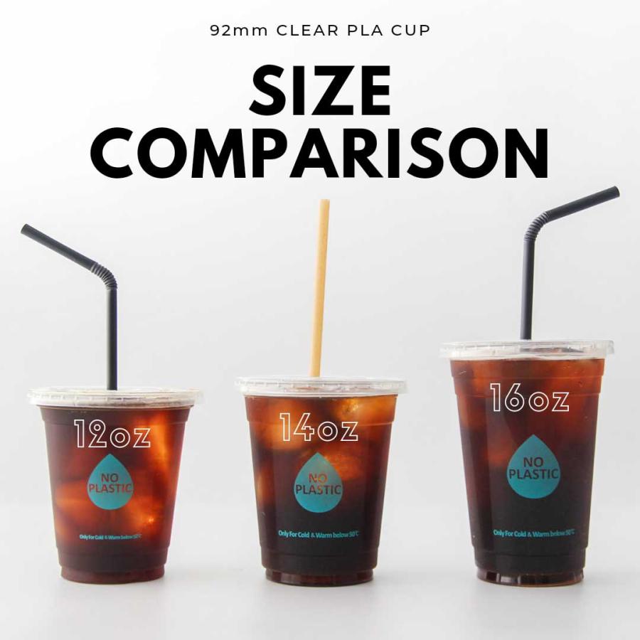 92mm口径 PLA クリアーカップ 12オンス 340ml 1000個 テイクアウト