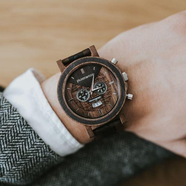 木製腕時計 メンズ plantwear Selectシリーズ Chronograph Walnut