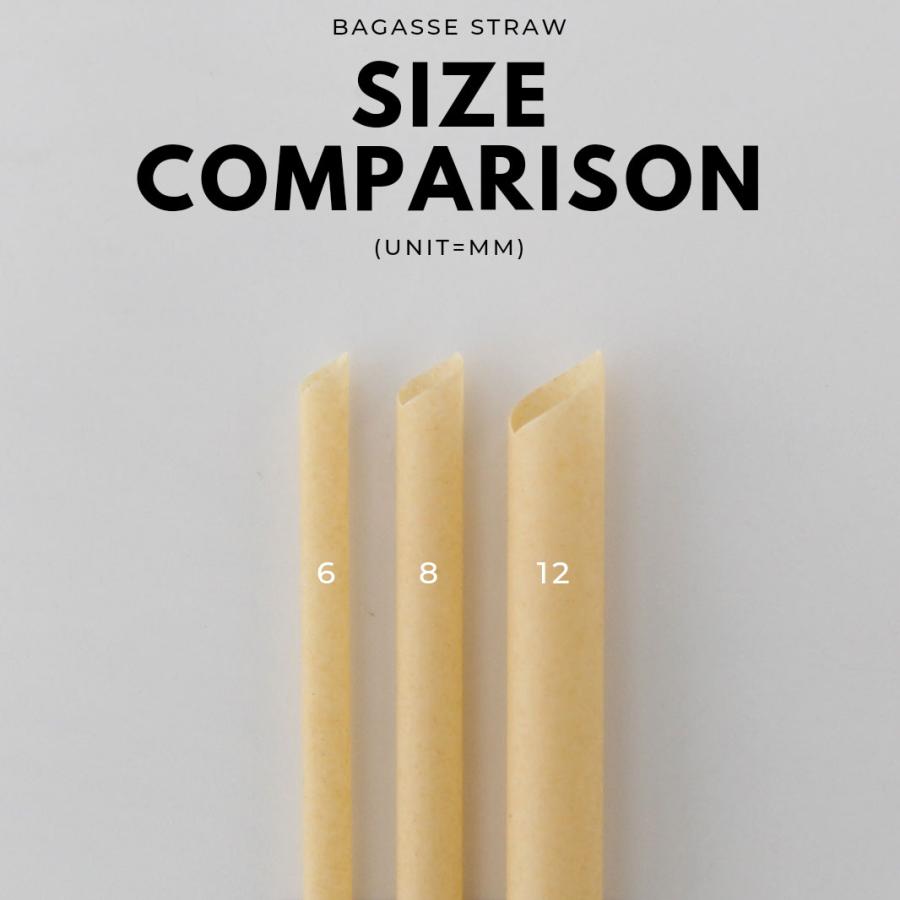 8mm口径 テイクアウト おしゃれ エコ バガス サトウキビ ストロー エコ