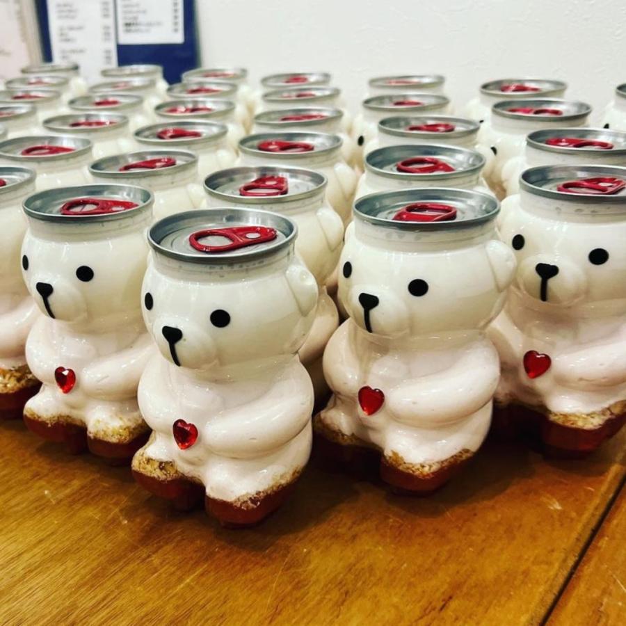 クマボトル くま 容器 300ml 赤タブ フルオープンタイプ蓋 100個セット