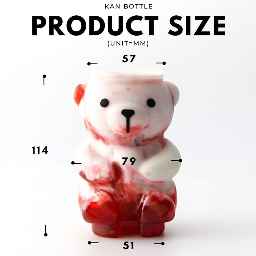 クマボトル くま 容器 300ml 赤タブ フルオープンタイプ蓋 100個セット