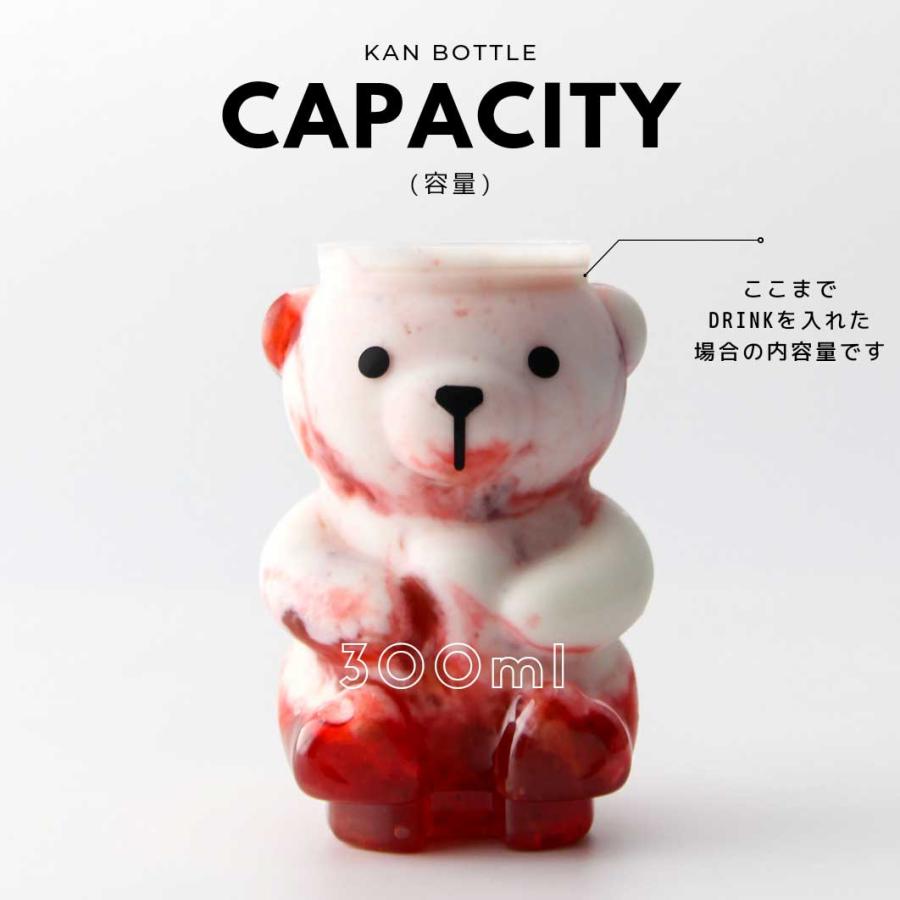 クマボトル くま 容器 300ml 赤タブ フルオープンタイプ蓋 100個セット