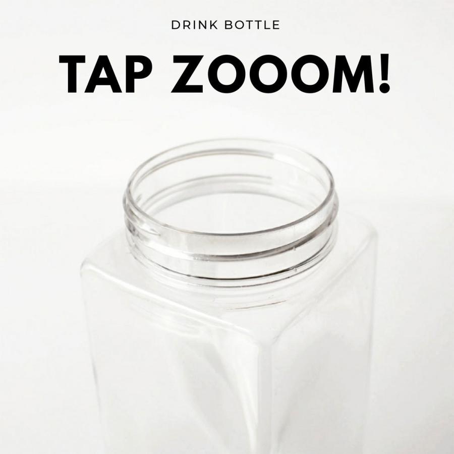 テイクアウト ドリンクボトル おしゃれ ボトル容器 460ml スクエアーチューブ ピンク蓋 ボトルドリンク 120個セット インスタ映えの画像