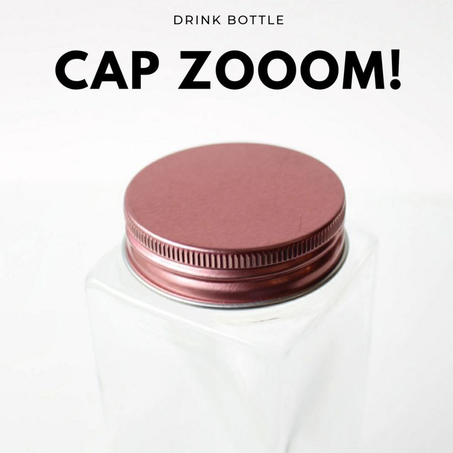 テイクアウト ドリンクボトル おしゃれ ボトル容器 460ml スクエアーチューブ ピンク蓋 ボトルドリンク 120個セット インスタ映えの画像