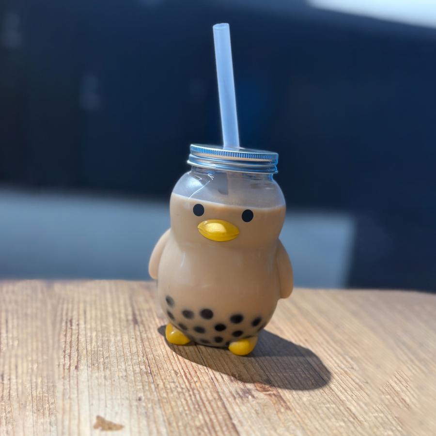 タピオカストロー付き テイクアウト ドリンクボトル おしゃれ ペンギン