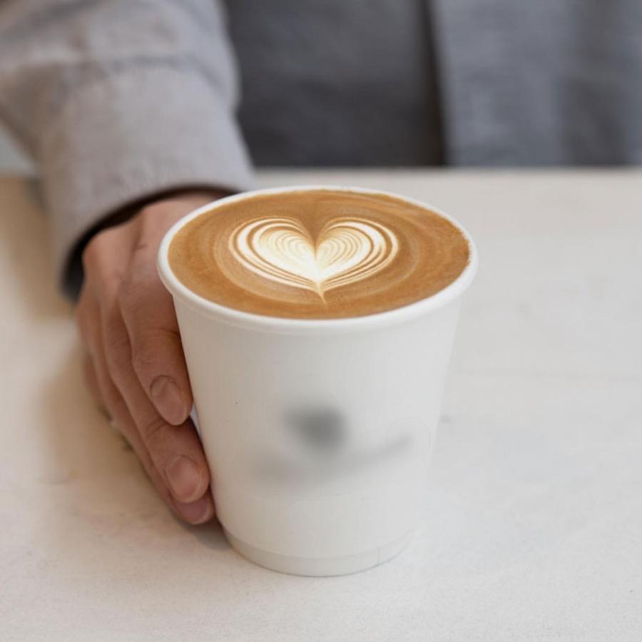 断熱ホワイト2重 10オンス 紙カップ ＆ ホット用黒蓋 100個セット テイクアウト 紙コップ 蓋 フタ付き おしゃれ EC57 |  | 13