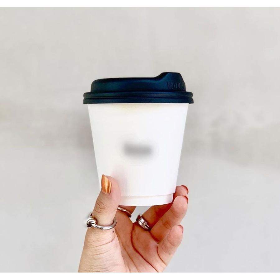 断熱ホワイト2重 10オンス 紙カップ ＆ ホット用黒蓋 100個セット テイクアウト 紙コップ 蓋 フタ付き おしゃれ EC57 |  | 09