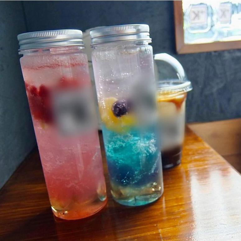テイクアウト ドリンクボトル おしゃれ ボトル容器 355ml pipe 銀蓋 ボトルドリンク 100個セットの画像