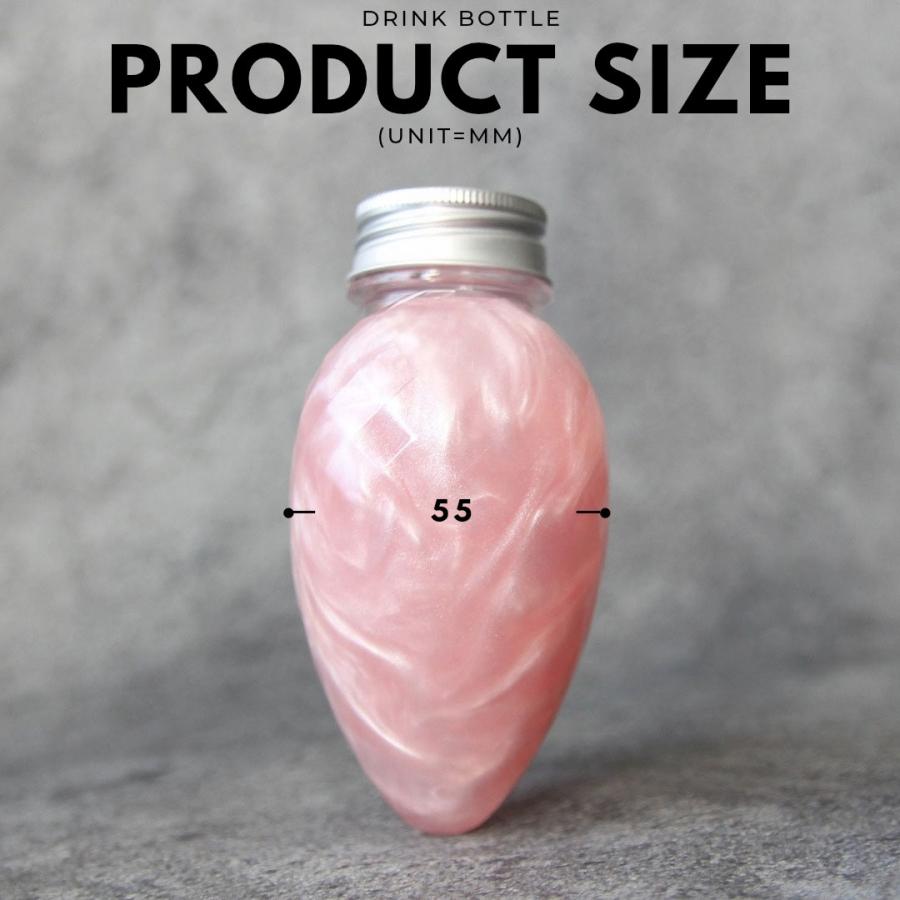 テイクアウト おしゃれ ドリンクボトル ボトル容器 キラキラ ハート型 300ml HEART シルバー蓋 ボトルドリンク 100個セット インスタ映えの画像