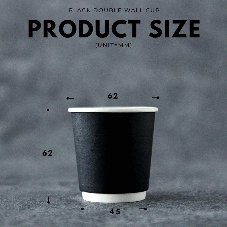 紙コップ 断熱二重ブラック 4オンス 紙カップ 黒色 1000個 テイクアウト