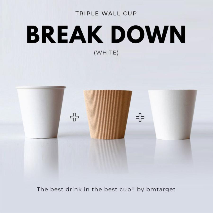 86mm口径 断熱ホワイト 8オンス 三層紙カップ 1000個 テイクアウト お