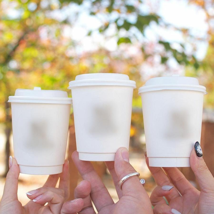 80mm口径 断熱ホワイト二重8オンス 紙カップ 1000個 テイクアウト