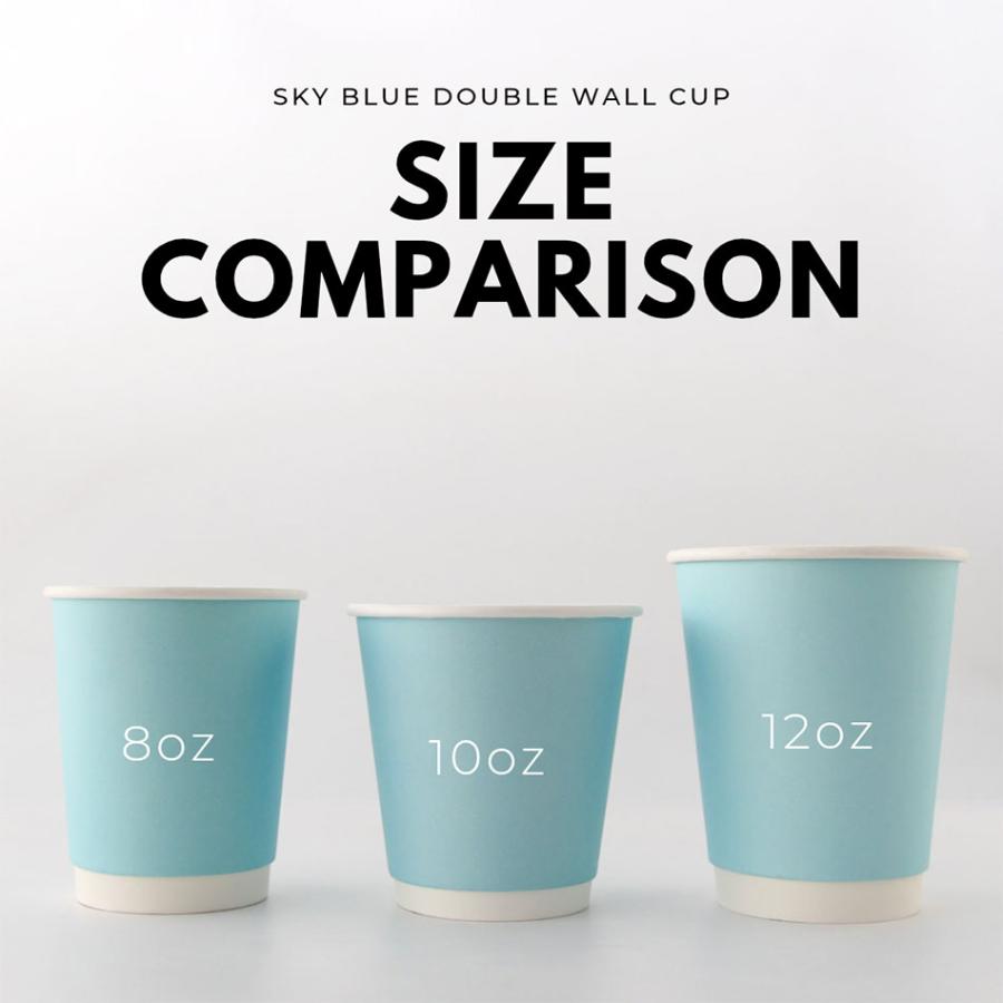 80mm口径 断熱二重 スカイブルー 8オンス 紙カップ 水色 1000個