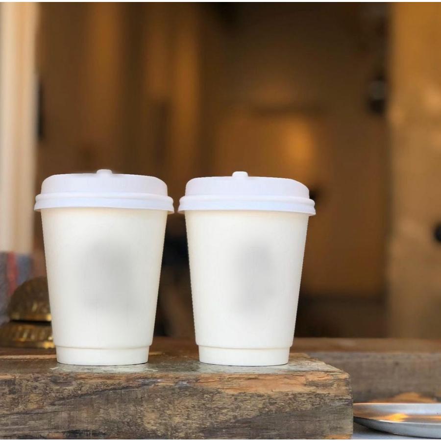 90mm口径 断熱ホワイト二重12オンス 紙カップ 1000個 テイクアウト