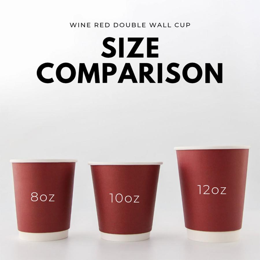 90mm口径 断熱二重 ワインレッド 12オンス 紙カップ 赤紫色 1000個