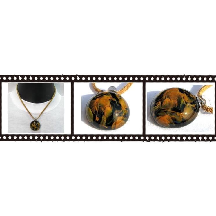 ネックレス　ペンダント　ガラス　3D　orange earth 22　送料無料　日本製　 |  | 01