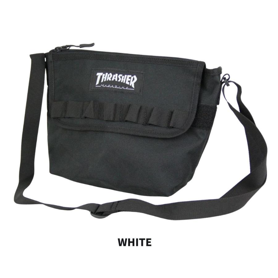 【10%OFF】ユニセックス　ショルダーバッグ　サコッシュ　THRASHER TH-O カブセショルダー ５L　WHITE / BLACK　送料無料　 |  | 01