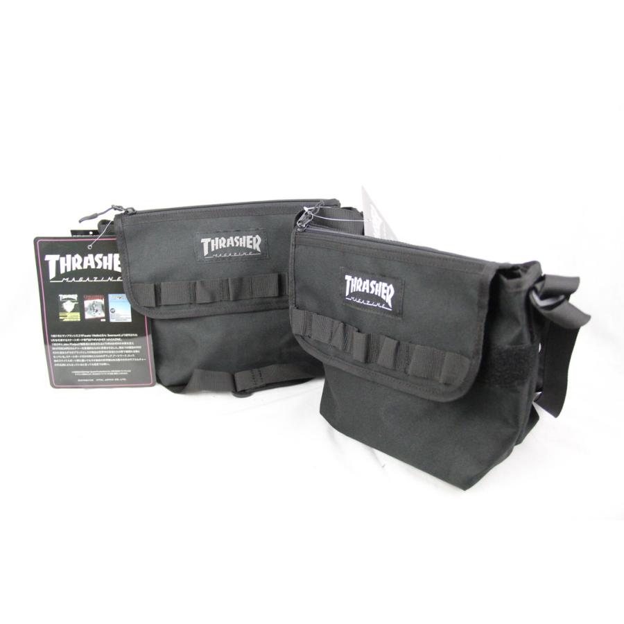 【10%OFF】ユニセックス　ショルダーバッグ　サコッシュ　THRASHER TH-O カブセショルダー ５L　WHITE / BLACK　送料無料　 |  | 08