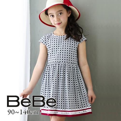 30 Off Bebe ベベ スムース 幾何学柄 ロゴ ワンピース子供服 女の子 キッズ Bebe Bebe ワンピ お出かけ かわいい おしゃれ 半袖 夏 Granclube Com Br