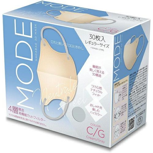 HADARIKI ハダリキ 肌映え3Dマスク・モード クリーム/グレー 30枚入り