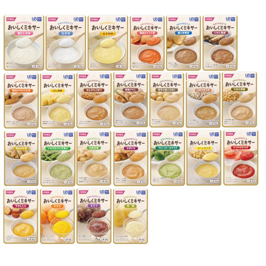 ホリカフーズ おいしくミキサー 全種 24種類セット 介護食 ペースト食 ミキサー食 うらごし かまなくてよい 区分4 食べ比べ | 