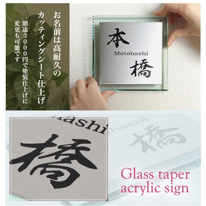 表札 ステンレル×アクリル テーパー加工 ステンレス表札