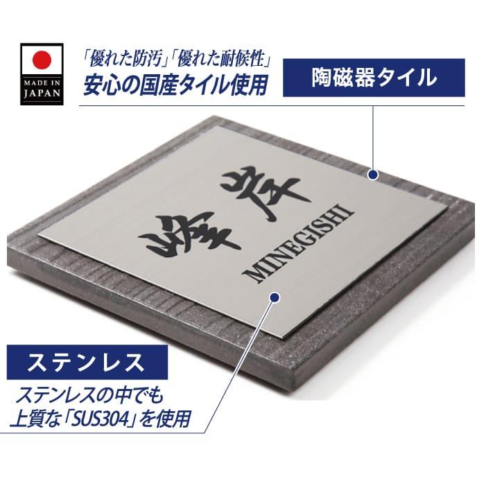 表札 戸建 タイル ステンレス おしゃれ サイズ 14.5x14.5cm タイル表札 ブラック ステンレス表札 接着剤 プレート 住所 二世帯 屋外 北欧 IF-6006ifm｜bnmct911｜05