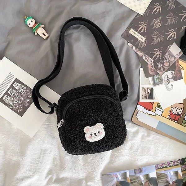 女の子パネル生地♡くまさん耳のボストンバッグ♡ハンドメイド 