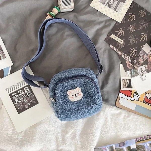 gocajapan 大島紬くまポシェット”Blue” くまちゃんバッグ 即納】甘えん坊のくまちゃんポシェット…♡ バック | moka.