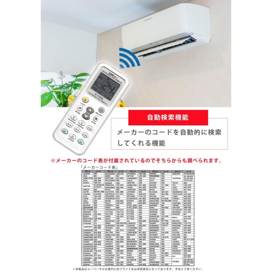 エアコン用リモコン ユニバーサルマルチ リモコン クーラー 汎用リモコン 自動検索機能 各社共通1000種対応 冷房 暖房 :02-07-0054:ボアプランツ - 通販 - Yahoo!ショッピング エアコン用リモコン ユニバーサルマルチ リモコン クーラー 汎用リモコン 自動検索機能 各社共通1000種対応 冷房 暖房 :02-07-0054:ボアプランツ - 通販 - Yahoo!ショッピング