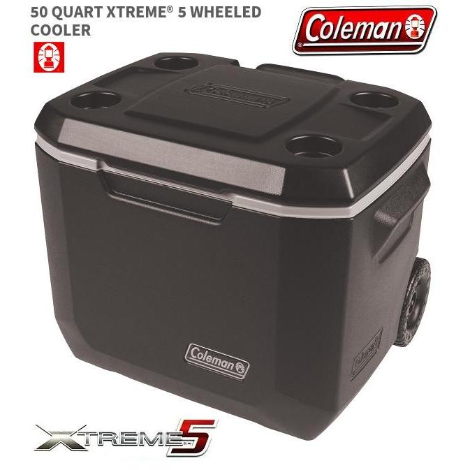 Coleman コールマン クーラーボックス 日本未発売品  50QT XTREME エクストリーム ホイールクーラー BLACK BLK キャスター付き｜boardcooker｜04