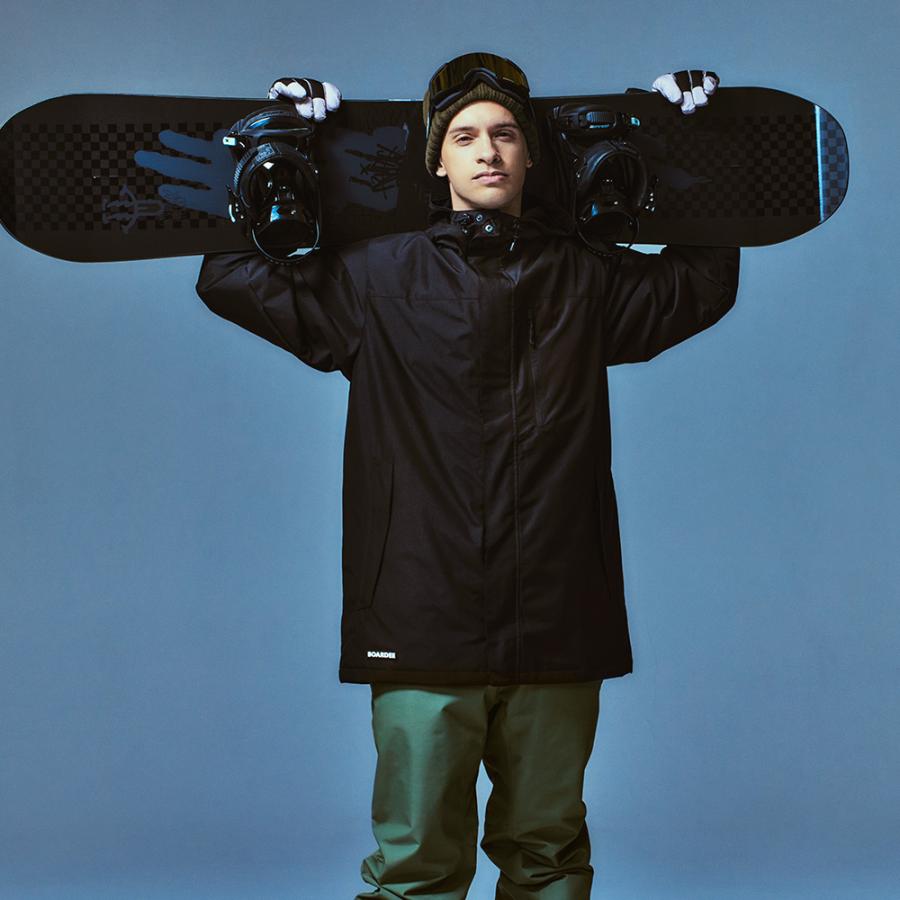 BOARDEE ブラック スノーボードジャケット M BOARDEE スノボウェア メンズ ジャケット 単品 スノーボードウェア