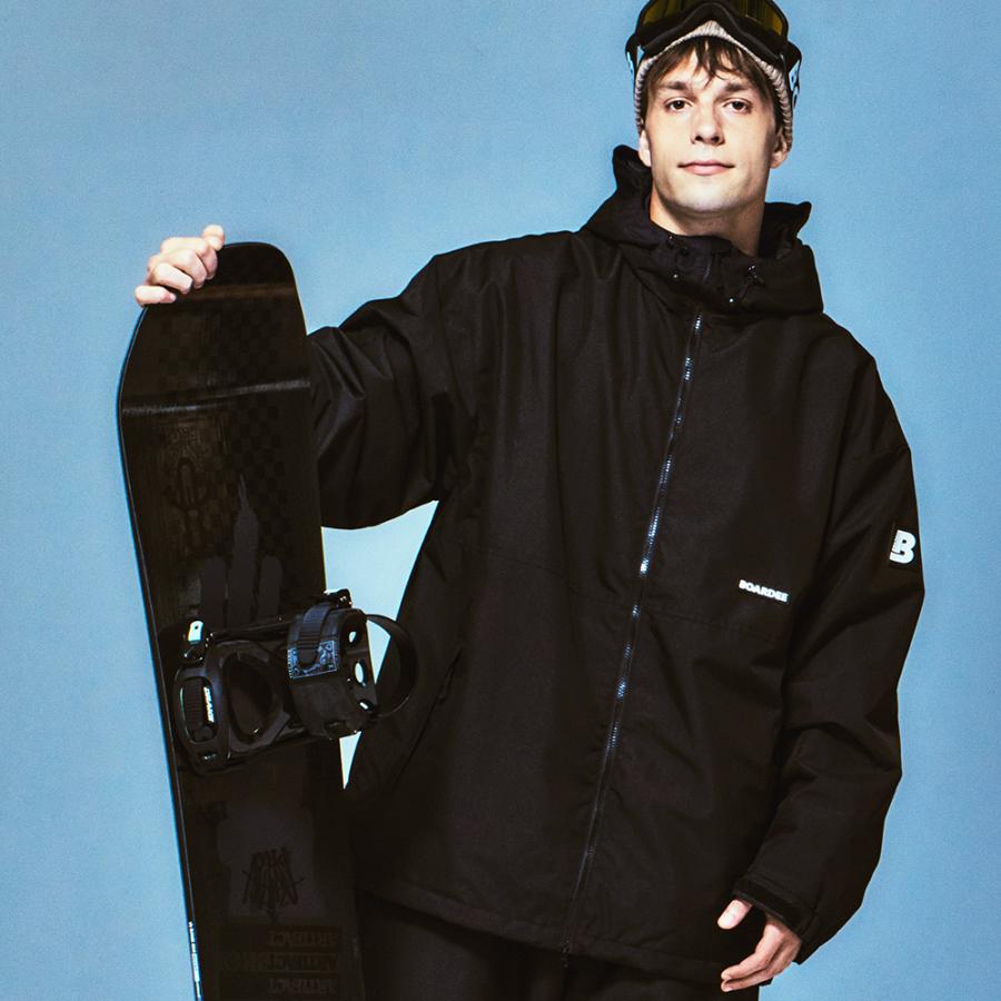 BOARDEE ブラック スノーボードジャケット M BOARDEE スノボウェア メンズ ジャケット 単品 スノーボードウェア