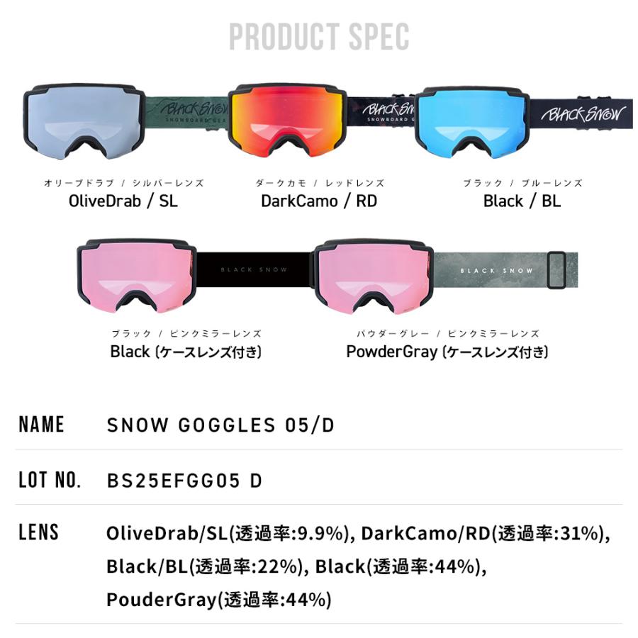 スノボ スキーゴーグル メンズ スノーボード BLACKSNOW BS25EFGG05 D ブラックスノー ユニセックス レディース | BLACK SNOW | 05