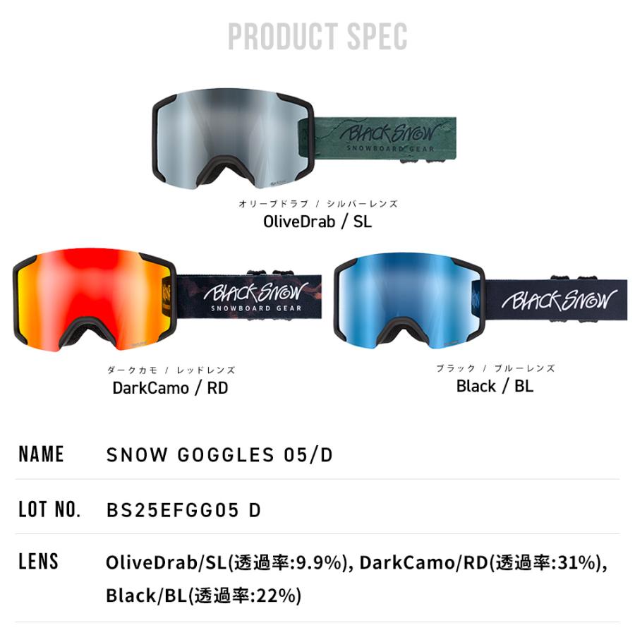 スノボ ゴーグル メンズ スノーボード BLACKSNOW BS25EFGG05 D ブラックスノー | BLACK SNOW | 07