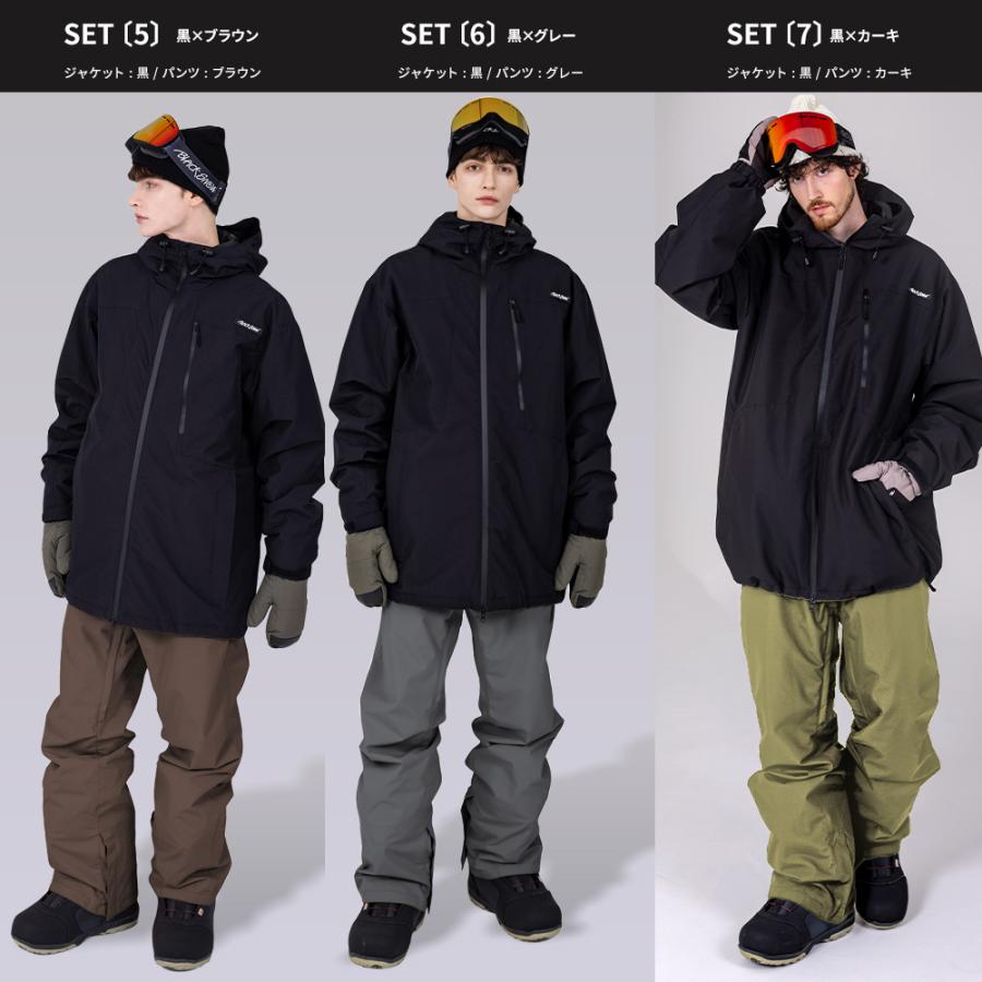 スノボウェア メンズ 上下セット スノーボードウェア 耐水20,000mm BLACKSNOW OT02M×BS25JFOB02M ブラックスノー スキーウェア | BLACK SNOW | 33