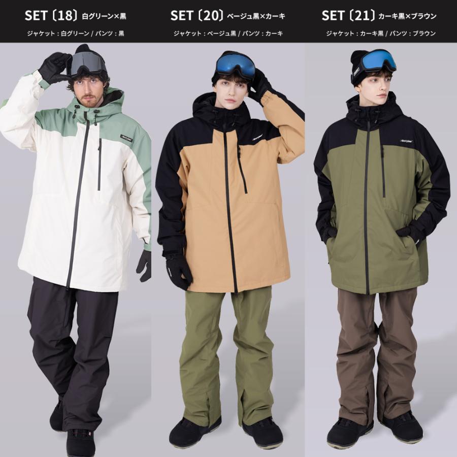 スノボウェア メンズ 上下セット スノーボードウェア 耐水20,000mm BLACKSNOW OT02M×BS25JFOB02M ブラックスノー スキーウェア | BLACK SNOW | 37