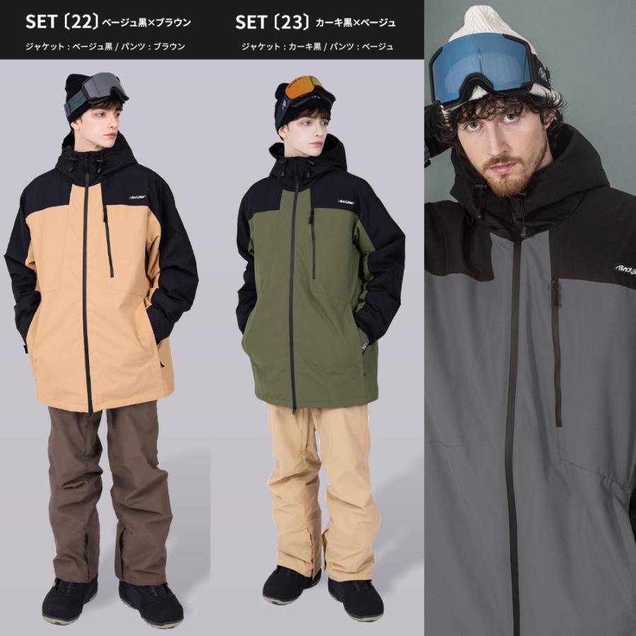 スノボウェア メンズ 上下セット スノーボードウェア 耐水20,000mm BLACKSNOW OT02M×BS25JFOB02M ブラックスノー スキーウェア | BLACK SNOW | 38