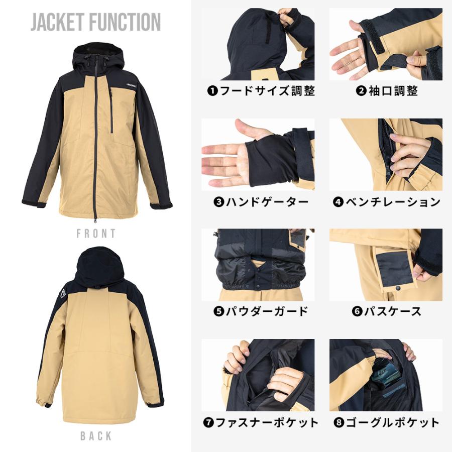 スノボウェア メンズ 上下セット スノーボードウェア 耐水20,000mm BLACKSNOW OT02M×BS25JFOB02M ブラックスノー スキーウェア | BLACK SNOW | 39