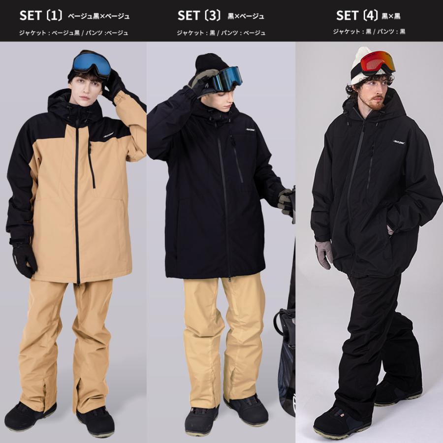 スノボウェア メンズ 上下セット スノーボードウェア 耐水20,000mm BLACKSNOW OT02M×BS25JFOB02M ブラックスノー スキーウェア | BLACK SNOW | 32