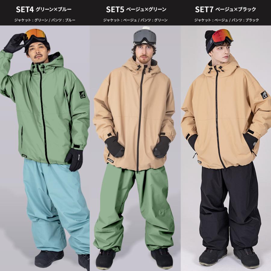 スノボウェア メンズ 上下セット スノーボードウェア BLACKSNOW BS25JFOT04M×BS25JFOB04M ブラックスノー オーバーサイズ スキーウェア | BLACK SNOW | 34