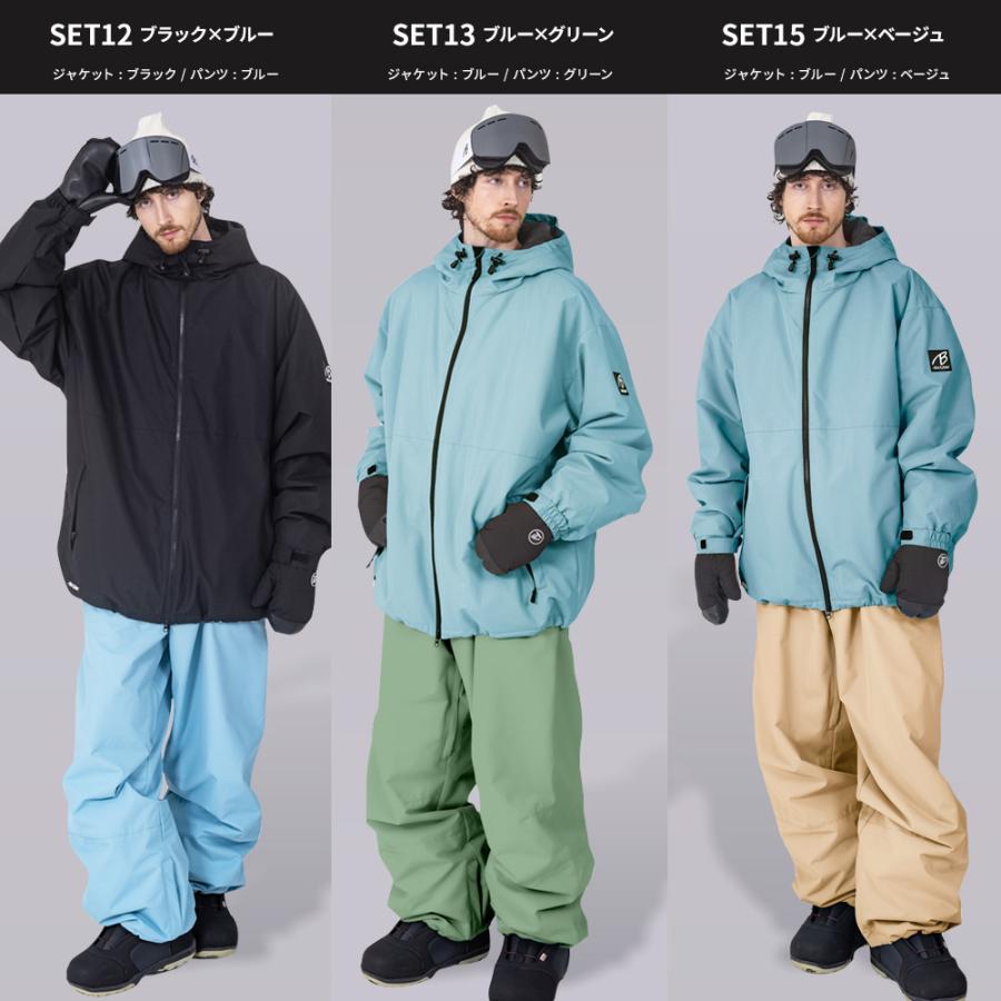 スノボウェア メンズ 上下セット スノーボードウェア BLACKSNOW BS25JFOT04M×BS25JFOB04M ブラックスノー オーバーサイズ スキーウェア | BLACK SNOW | 36