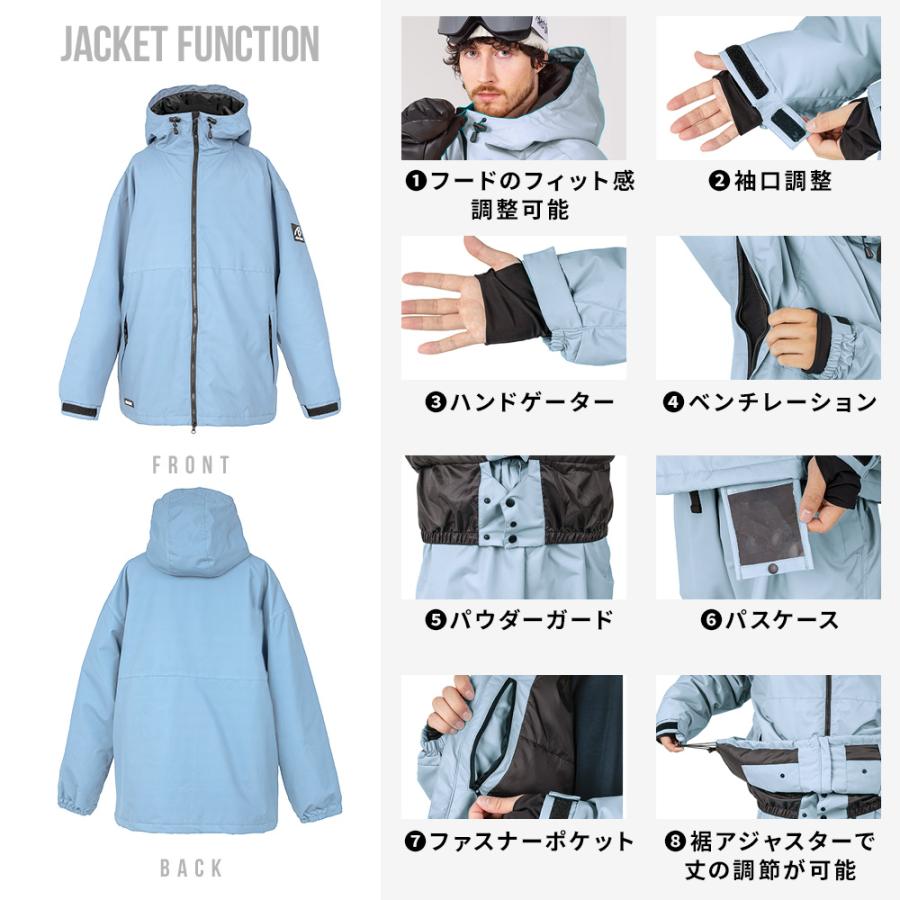 スノボウェア メンズ 上下セット スノーボードウェア BLACKSNOW BS25JFOT04M×BS25JFOB04M ブラックスノー オーバーサイズ スキーウェア | BLACK SNOW | 37